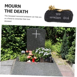 BESPORTBLE 4pcs Resin Memorial Tombstone for Deceased Relatives Unique Mourning Decor for Cemetery Backyard Garden Thoughtful Remembrance Prop for Honoring Loved