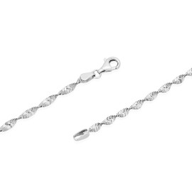 NKlaus Herringbone Pattern: 925 Silver Herringbone Chains, 45 cm, 50 cm, 2.4 mm Width - A Stylish Silver Necklace for Women with Timeless Elegance, Sterling Silver