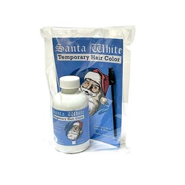 Santa White Temporary Hair Color Liquid with Brush 2 oz - Instant Christmas Santa Claus Hair and Beard Color Sweat Proof Long Lasting Opaque Vibrant Washes with Soap and Water