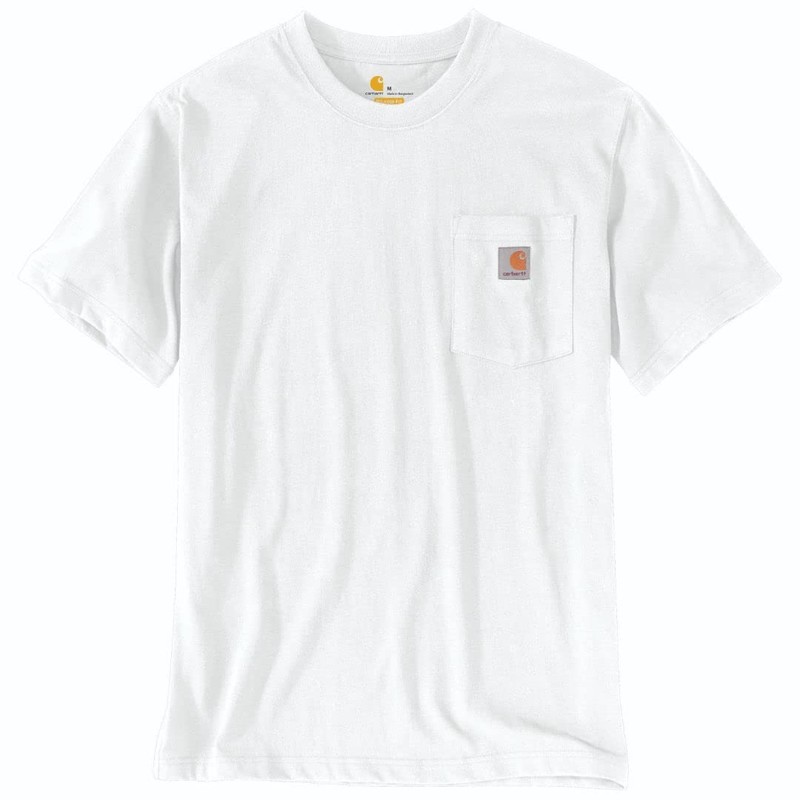 Carhartt Men's Relaxed Fit Heavyweight T-Shirt, White, X-Large