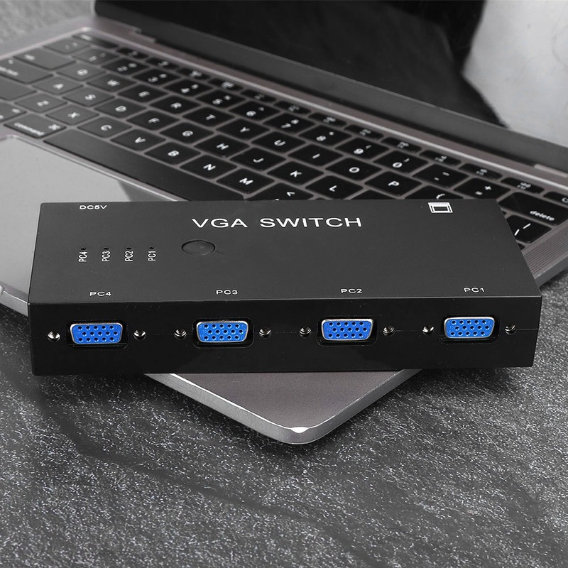 Switcher Video Converter VGA Adapter HD Display Computer Accessories Black