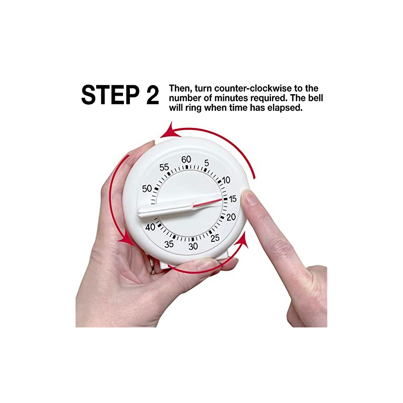 Norpro New 60 Minute Kitchen Timer With Long Ring 3.5"/9cm