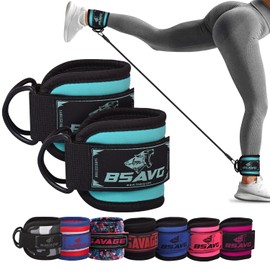 Ankle Strap for Cable Machine Attachments | Gym Ankle Brace for Kickbacks, Glute Workouts, Leg Extensions, Weight Attachment, Curls, Hip Abductors Exercise for Men Women (Turquoise, Pair)