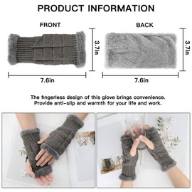 BLURBE Fingerless Gloves for Women - Arm Wrist Warmers, Ladies Winter Cashmere Arm Fingerless Gloves Mittens Wrists Knitted Warmers with Thumb Hole for Women Gifts UK