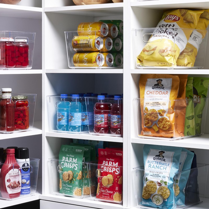 RUBOXA Shatterproof Clear Plastic Storage Bins for kitchen organization and