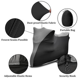 WinPower Indoor Motorcycle Cover, Soft Stretch Elastic Dustproof Protection Cover for Motorbikes, 96inches