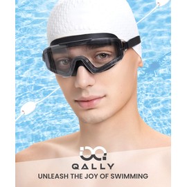 QALLY Swim Goggles for-Men-Women-Adult Swimming Goggles-Goggles for Men:Anti-Fog No Leaking UV400 Protection Wide View 3 Pack