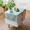 TheoZemica Bedside Tablecloth for Nightstand Tassel Table Covers Scarf End