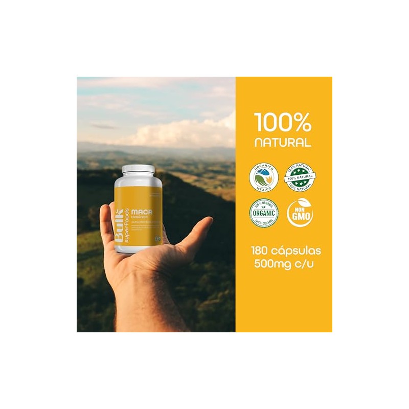 BULK SUPERFOODS Maca Orgánica 100 Natural Suplemento Alimenticio