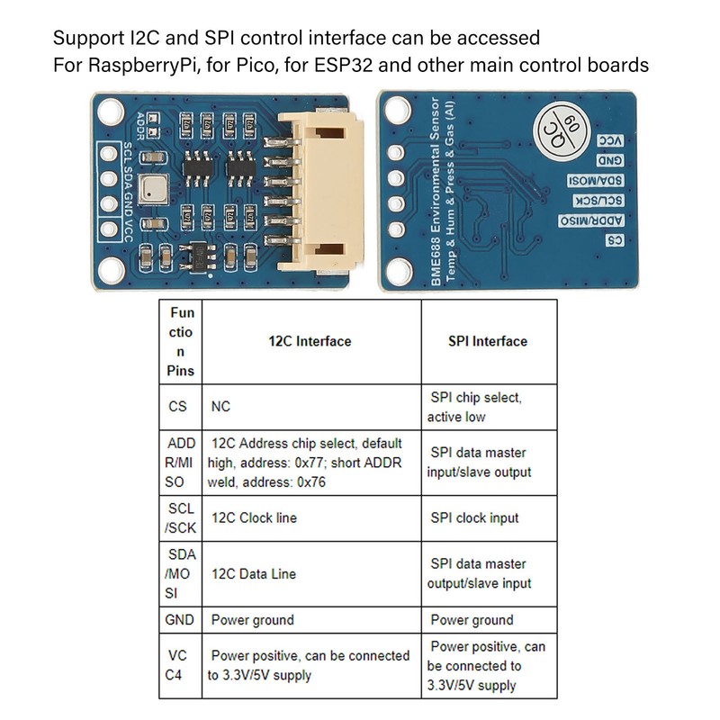 BME688 Environmental Sensor with AI Function I2C SPI Supports Temperature