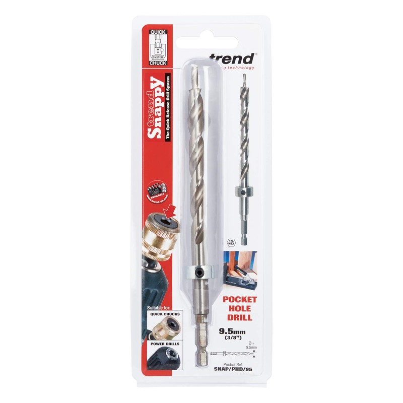 Trend Snappy HSS 9.5mm Pocket Hole Drill Bit with Depth