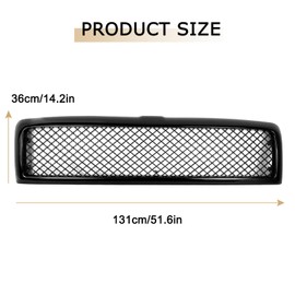 DIBON AUTO Glossy Black Grille Grill For Dodge RAM 1500 2500 3500 Mesh Hood Bumper Grill Grille Kit Cover Guard 1994 1995 1996 1997 1998 1999 2000 2001 2002