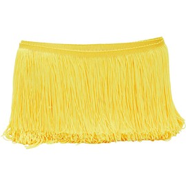 CENPEK 10 Yards of 6 Inch Fringe Trim Lace Tassel White Chainette Fringe Trim Ribbon for Latin Dance Dress DIY Clothing Embellishment Lamp Shade and Pillow Decorations-Yellow