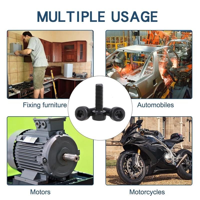 M4 x 14mm Hex Socket Head Bolts, Black Stainless Steels