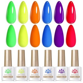 Born Pretty UV Nagellack Neon Gel Nagellack UV Frühling Sommer Leichter Regenbogen Fluoreszierend UV LED Soak off Manicure Gel Lacquer Varnish