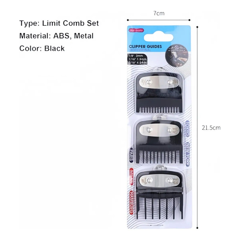 Peine Gua De Negro Para Rasuradora Profesional Wahl 3pcs