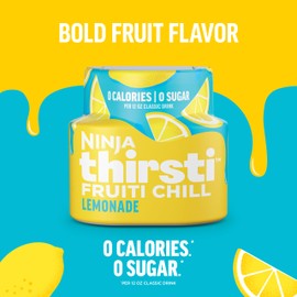 Ninja Thirsti Flavored Water Drops, FRUITI CHILL Lemonade, Bold Fruit Flavor, Sparkling or Still, Zero Calories, Zero Sugar, Makes 17, 12oz drinks, 3 Pack, WCFLMNDAM