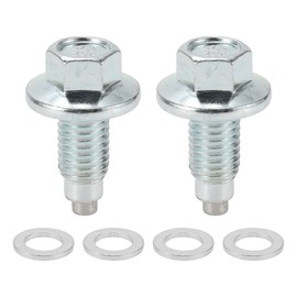 RATCHROLL 1 Set Universal Oil Drain Plug Anti Leakage 1.59" Height Oil Pan Drain Bolt Screw Thread Repair with Gasket Magnetic Silver Tone Aluminum M12x1.75