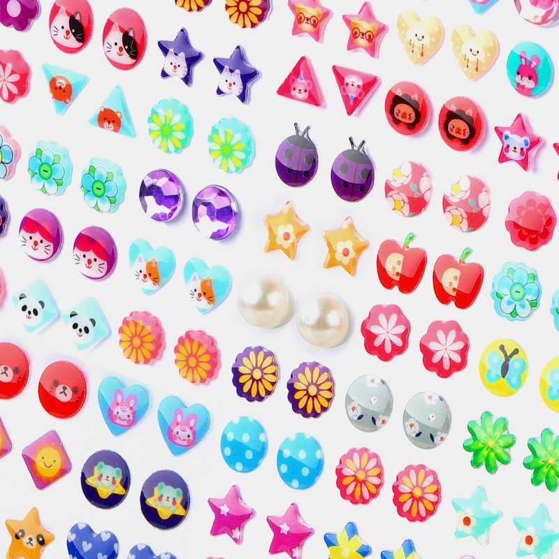 240 Piece Earrings 3D Gems Sticker Girls Sticker Earrings Self-Adhesive