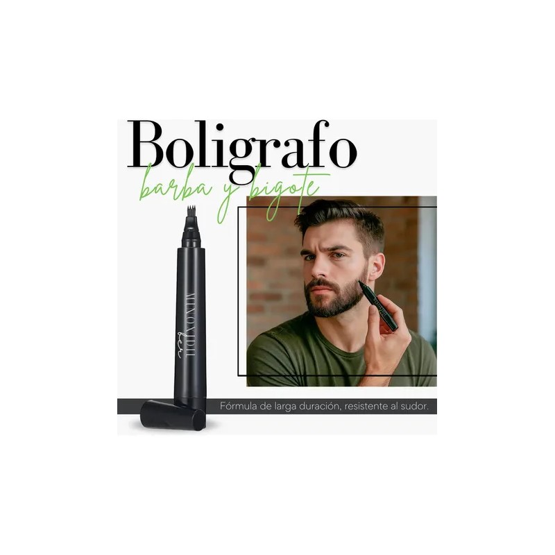 Bolígrafo Rellenador De Barba, Bigote Y Cejas Color Negro Negro