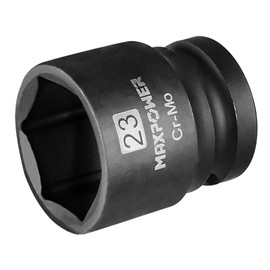MAXPOWER 1/2 Inch Drive 21mm Standard Impact Socket, Made with Heat-Treated Chrome Molybdenum Steel, 6-Point Design, Metric