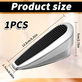 KIPTVO Tall Door Stopper, Stainless Steel Doorstop, Wedge Woor Stopper Security, Door Stoppers for Floor, Metal Door Stop Wedge, Black Door Stop, Door Wedge Stoppers, for Any Tall Door, Any Floor