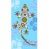 Miracle Home. Microfibre Beach Lizard Towel, 100% Polyester, Blue, 75
