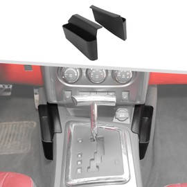 Jimen for Challenger Shifter Storage Box, 2PCS Center Console Gear Shift Organizer Tray Compatible with Dodge Challenger 2009-2014