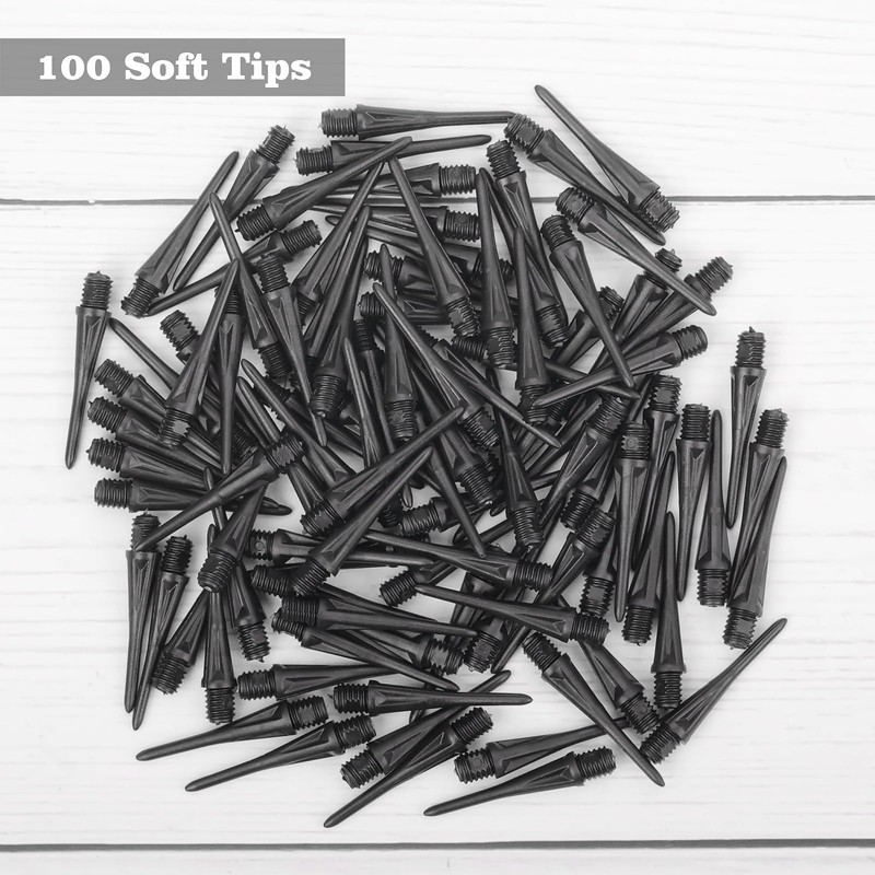 Deetenks Soft Dart Tips 100 PCS 2BA Thread Plastic Soft