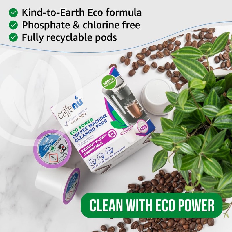 Keurig Compatible Cleaning Pods. 8 Rinse Pods Cleaner Kit. Eco