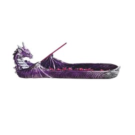 ICE ARMOR 10.75" W Purple Dragon Incense Burner Sticks Holder Statue Sculpture Ornament Decoration Home/Room Decor Ideas