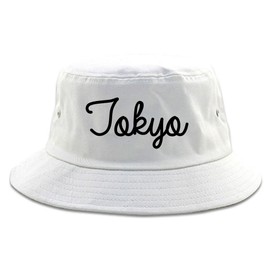 FASHIONISGREAT Tokyo Japan Script Chest Bucket Hat White