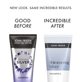John Frieda Shimmering Silver Shampoo 250ml. Grey Hair Care with White Hair Support and Soft Shine