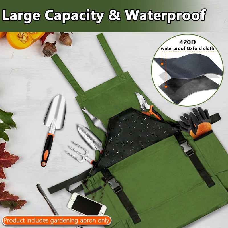 Tintsabo Gardening Apron, Harvest Apron Gardening Gifts for Men Gardening