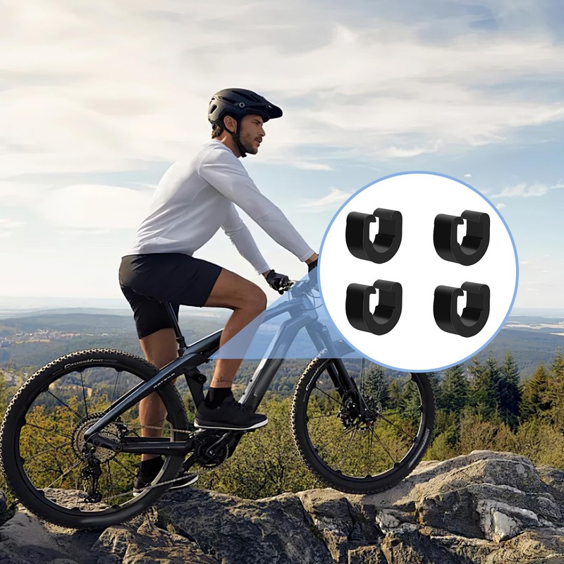 Bicycle Cable C-Clips Black 10Pcs: Brake Cables Clamps for Bicycles