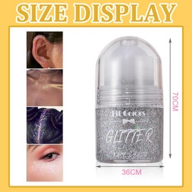 Festival Glitzer Gesicht Liquid Gel,Body Glitter Gel, Mermaid Pailletten Body Glitter,Gold,25ml,Gesicht Haare Lippen Nägel dauerhaft Make Up Kosmetik Festival,Feminine Make Up Pailletten Zubehör