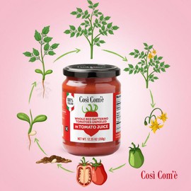 Cosi Come - Datterini Tomatoes in Juice (12.354 oz) 350 g, Low-acid, No additives, No preservatives, 100% Natural, Non-GMO, Product of Italy