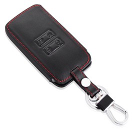 Happyit Leather car Remote key case cover for Renault 2016 Kadjar Keychain for Keys With Key Rings (red)