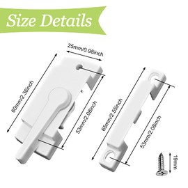 UFURMATE Window Sash Lock, 2Pcs Zinc Alloy Sliding Window Locks Window Door Frame Security Locks Window Crescent Locks for Left and Right Using (White)