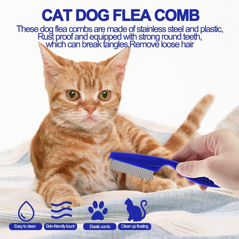 3 PCS Pet Flea Comb Set, Fine Teeth Cat Dog