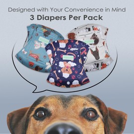 wegreeco Washable Male Dog Belly Band (Stylish Pattern)- Pack of 3 - Washable Male Dog Belly Wrap, Dog Diapers Male (Lovely Dogs, X-Small)
