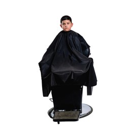 Don Pablo Capa Infantil Para Corte De Cabello Repelente al Agua – Peluquería, Barbería, Estilista, Estética y Salón de Belleza para Niño o Niña (Negro)