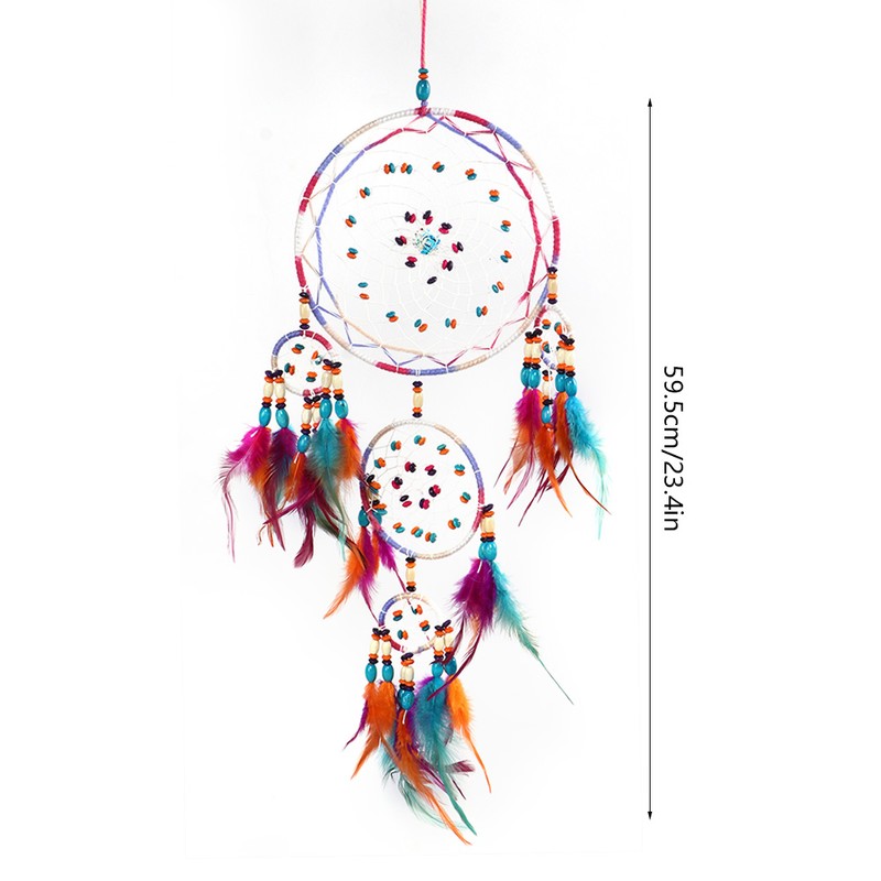 Retro Style Feather Decor Hanging Dream Catcher Wind Chimes Home