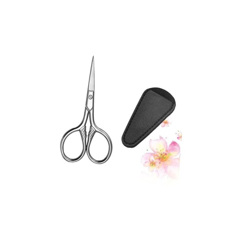 1set Portable Beard Scissors Pu Cover Precision Grooming Tool for