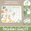 ESCSAR Baby Monthly Milestone Blanket, Unisex Dinosaurs Milestone Blanket for