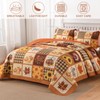 Anibedding 3Pieces Fall Patchwork Quilts King Size, Pumpkin Maple Leaves