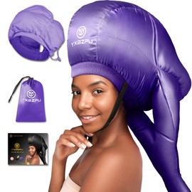 Bonnet Hair Dryer,Hooded Dryer Attachment,Hair Dryer Hooded Diffuser Cap for Curly,Speeds Up Drying Time,Safety Deep Conditioning,Styling,Curling at Home(Purple)