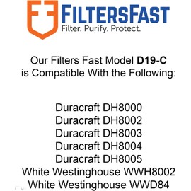 Filters Fast D19-C Compatible Replacement for Duracraft AC-819 Wick Humidifier Filter, Compatible Replacement for Kenmore 14804, D18-C Humidifier Filter, 8x9x2 inch, 3-Pack