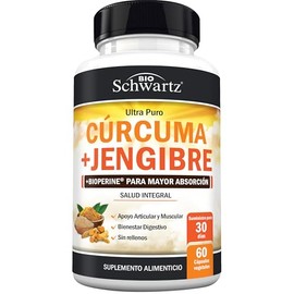 Cúrcuma y Jengibre Orgánica | 95% Curcuminoides Estandarizados con Extracto de Pimienta Negra BioPerine® para Máxima Absorción | Apoyo Natural para la