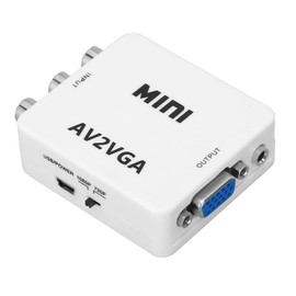 to VGA Adapter, AV to VGA Converter, HD 1080P Video Converter AV to VGA, Computer to TV Video Adapter, with Data Cable, Plug and Play